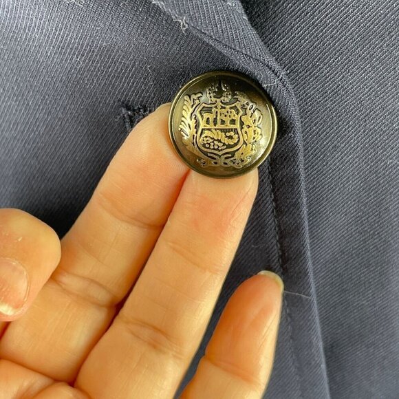 Tuckernuck Hawthorne Blazer Navy Blue Longline Single Breasted Two Button Small - Picture 12 of 15